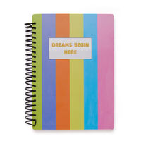 Vdesi Dreams Begin Here Acrylic Diary - Rainbow