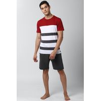 Peter England T Shirt And Shorts - White
