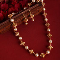 AccessHer Gold Plated Necklace Mala with Pearls