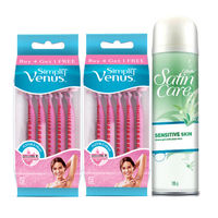 Gillette Venus bundle 2 Simply Venus B4G1 packs (10 razors) + 1 Satin Care Sensitive Skin Gel