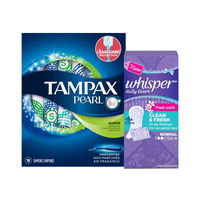 Tampax Pearl Super Tampons + Whisper Liners 20S Combo