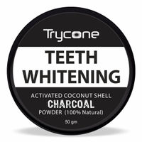 Trycone Coconut Shell Activated Charcoal Instant Teeth Whitening Powder - SLS and Fluoride Free