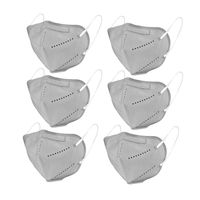 OOMPH Pack Of 6 Kn95/n95 Anti-pollution Reusable 5 Layer Mask- Grey
