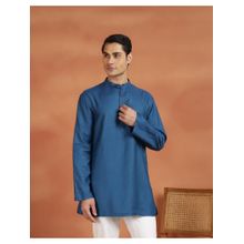Fabindia Blue Viscose Silk Short Kurta