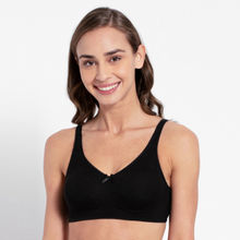 Jockey FE41 Wirefree Non Padded Cotton Elastane Full Coverage Everyday Bra - Black