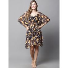 Secret Wish Black & Yellow Floral Cover Up Dress