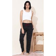 Quira Womens Solid Regular Fit Black Printed Pyjama