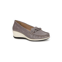 Bata Solid Grey Loafers