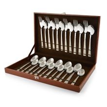 Montavo by FNS Lush 24 Pc Cutlery Set with Box (6 Dinner Spoons, 6 Forks, 6 Teaspoon & 6 Baby Spoon)