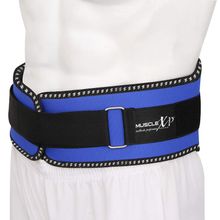 MuscleXP Weight Lifting Gym Belt, Unisex, Body Fitness Gym Back Support Belt, Blue
