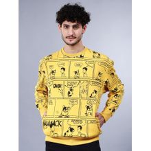 The Indian Garage Co Men Yellow Printed Oversized Fit Sweatshirt