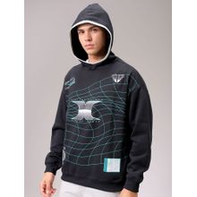 The Indian Garage Co Men Black Printed Relaxed Fit Hoodie