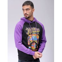 The Indian Garage Co Men Black Printed Regular Fit Hoodie