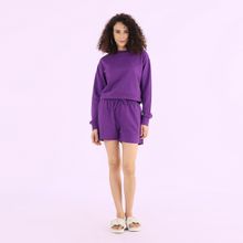 Nite Flite Puducherry Purple Co-ord Shorts Set
