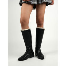 Theater Women Huskies Black Block Heel Winter Boots