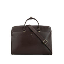 Da Milano Genuine Leather Brown Laptop Bag