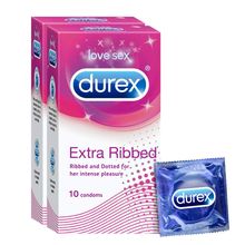 Durex Ribbed Condoms - Extra Ribbed - 10 Units(Pack Of 2)
