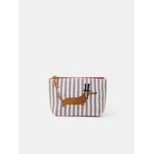 Accessorize London Womens Sausage Dog Stripe Coin Wallet - Off White
