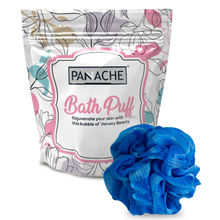 Panache Premium Bath Loofah Sponge Scrubber for Men & Women - Electric Blue