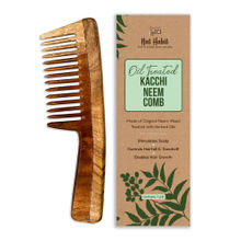 Nat Habit Oil Treated Kacchi Neem Ayurvedic Wooden Comb - Wide Tooth for Gentle Detangling