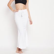 Secrets By Zerokaata Women White Solid Mermaid Fit Saree Shapewear