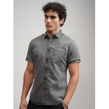HIGHLANDER Men Grey Slim Fit Faded Shirt