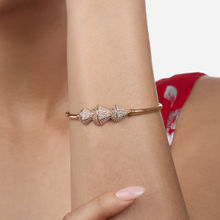 Zaveri Pearls Rose Gold Tone Cubic Zirconia Diamond Shape Kada Bracelet