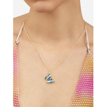 Zaveri Pearls Pack of 2 Blue Enamel Butterflies Contemporary Pendant & Chain