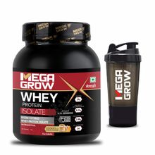 Megagrow Isolate Whey Protein Powder With Shaker - Cookies And Cream