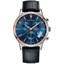 Claude Bernard Classic Chronograph|Tachymeter Analog Blue Dial Men Watch - 01002 357R BUIR