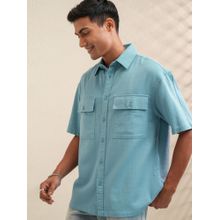 LOCOMOTIVE Men Blue Solid/Plain Casual Shirt