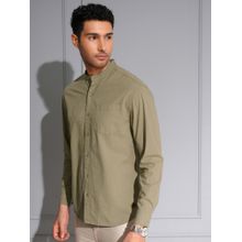 LOCOMOTIVE Men Olive Solid/Plain Casual Shirt
