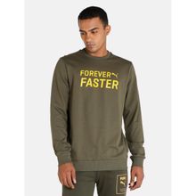 Puma Forever Faster Crew Mens Green Sweatshirts
