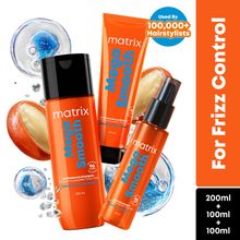 Matrix Mega Smooth Shampoo, Conditioner & Serum Combo, Defy Frizz For 4 Days, For All Hair Types