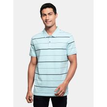 Jockey UM15 Men Cotton Striped Polo T-Shirt - Sea Angel and Navy