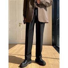 Off Duty India Men Semi Formal Straight Fit Korean Pants Black