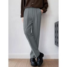 Off Duty India Men Semi Formal Straight Fit Korean Pants Sky Grey