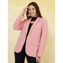 Styli Regular Fit Roll-Up Sleeves Longline Blazer