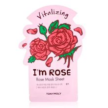 TONYMOLY Korean I'm Rose Face Sheet Mask to Calm & Moisturize Dull, Tired Skin
