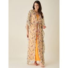 The Kaftan Company Chiffon Floral Maternity And Nursing Gown Set