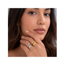 Jazz and Sizzle Elegant Hug Design Adjustable Ring (Pack Of 2)