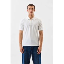 Snitch Men White Polyester Solid Polo T-Shirt