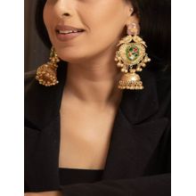XAGO Shymala Golden Jhumka Earrings