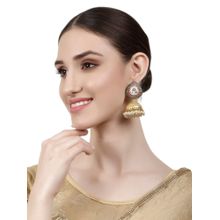 XAGO Aarna Kundan Enameled Jhumka Earrings