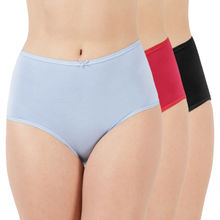 Nykd by Nykaa Pack Of 3 Soft Stretch Cotton High Rise Full Brief With Full Rear Coverage-NYP128