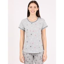 Jockey Rx57 Women's Super Combed Cotton Printed T-shirt Grey