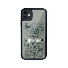 Macmerise Harry Potter Infographic Grey - Glass Phone Case for iPhone 11