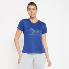 Clovia Activewear Short Sleeve T-shirt - Blue