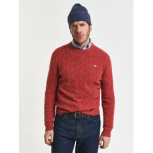 GANT Mens Red Crew Neck Regular Fit Pullover Sweater