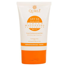 Qurez Mattifying Sunscreen SPF 50 Pa+++ with Blue Light Protection OXYBENZONE & OMC FREE (Hybrid )